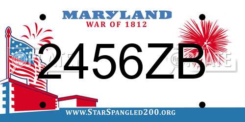 2456ZB Maryland License Plate