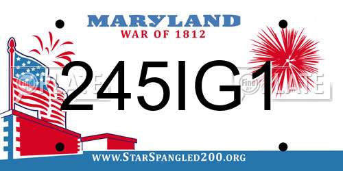 245IG1 Maryland License Plate