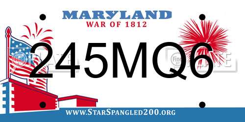 245MQ6 Maryland License Plate