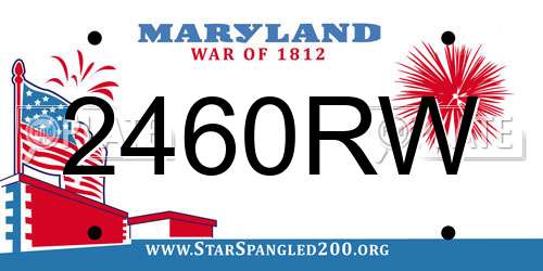2460RW Maryland License Plate