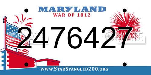 2476427 Maryland License Plate