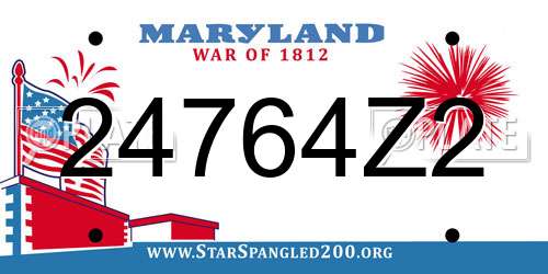 24764Z2 Maryland License Plate