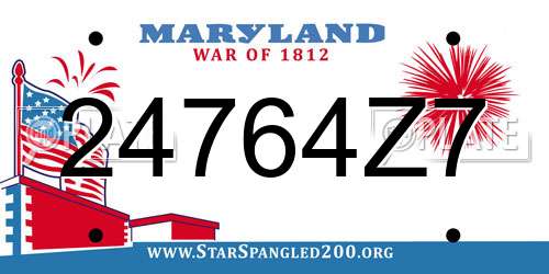 24764Z7 Maryland License Plate
