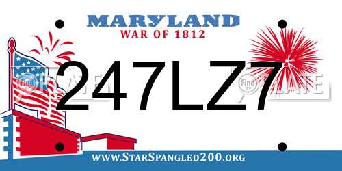 247LZ7 Maryland License Plate