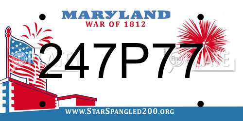 247P77 Maryland License Plate