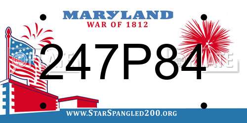 247P84 Maryland License Plate