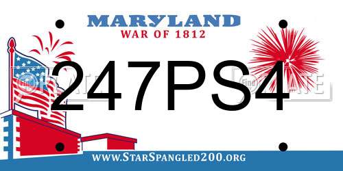 247PS4 Maryland License Plate