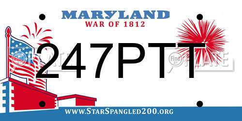 247PTT Maryland License Plate