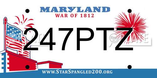 247PTZ Maryland License Plate