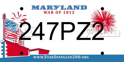 247PZ2 Maryland License Plate