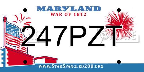 247PZT Maryland License Plate