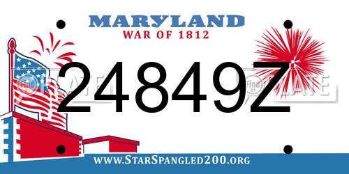 24849Z Maryland License Plate