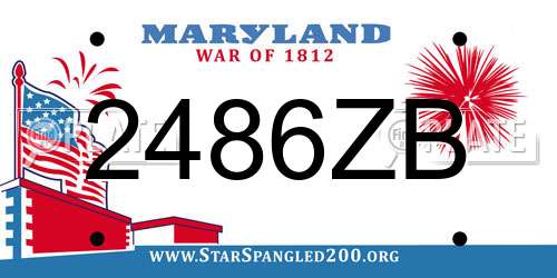 2486ZB Maryland License Plate