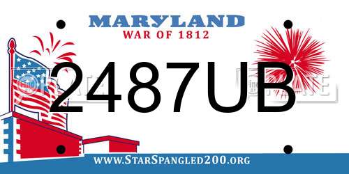 2487UB Maryland License Plate