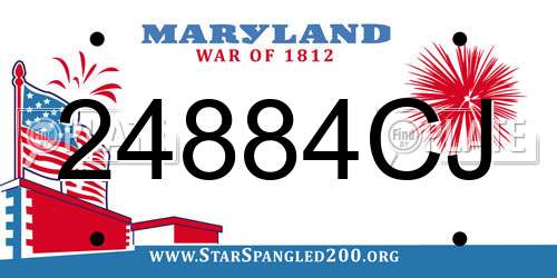 24884CJ Maryland License Plate