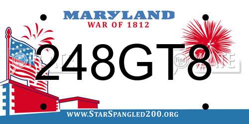 248GT8 Maryland License Plate