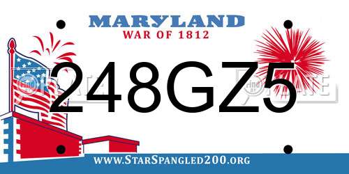 248GZ5 Maryland License Plate