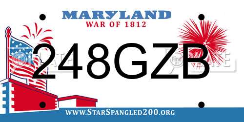 248GZB Maryland License Plate