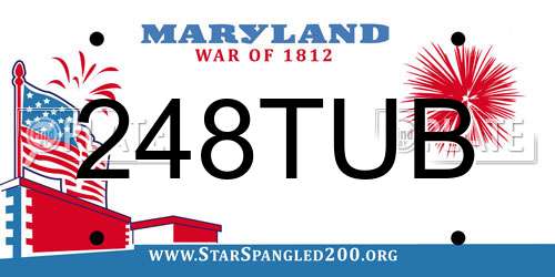 248TUB Maryland License Plate