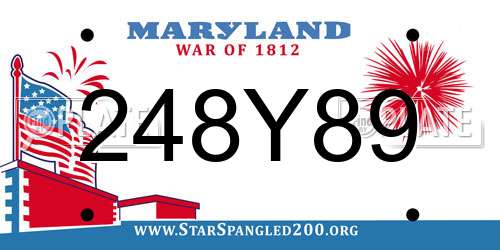 248Y89 Maryland License Plate