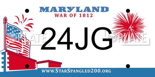 24JG Maryland License Plate