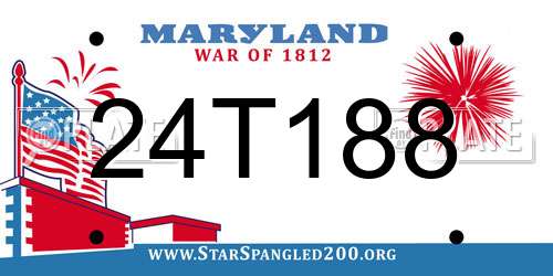 24T188 Maryland License Plate