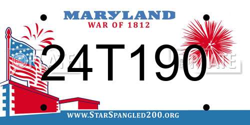 24T190 Maryland License Plate