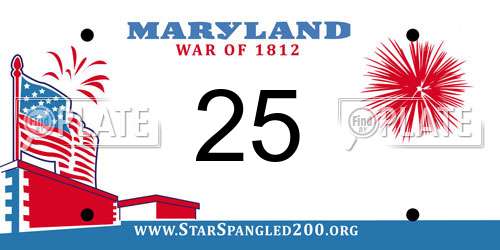 25 Maryland License Plate