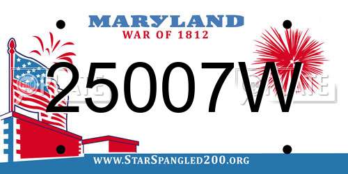 25007W Maryland License Plate
