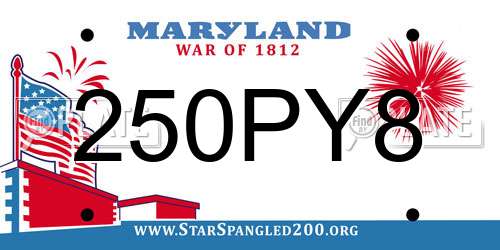 250PY8 Maryland License Plate