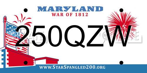 250QZW Maryland License Plate