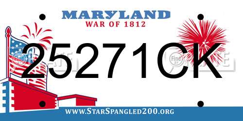 25271CK Maryland License Plate