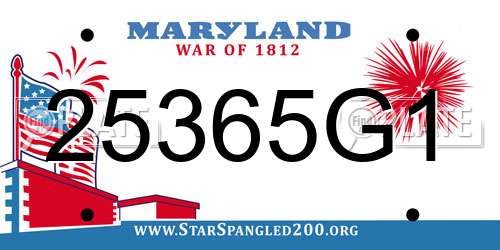 25365G1 Maryland License Plate