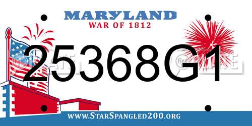 25368G1 Maryland License Plate