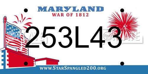 253L43 Maryland License Plate