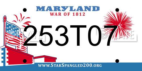 253T07 Maryland License Plate