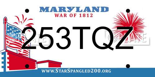253TQZ Maryland License Plate