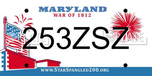 253ZSZ Maryland License Plate