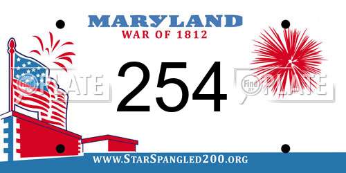 254 Maryland License Plate