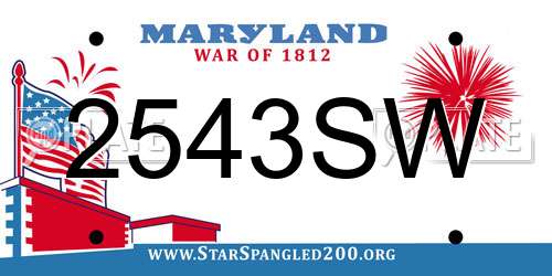 2543SW Maryland License Plate