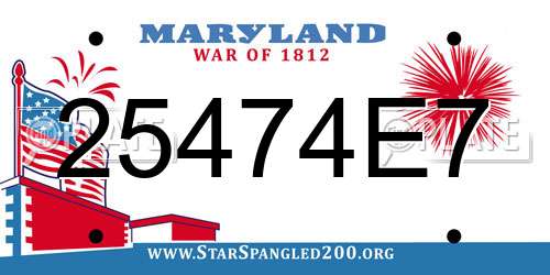 25474E7 Maryland License Plate