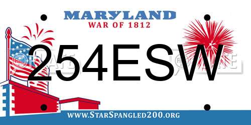 254ESW Maryland License Plate