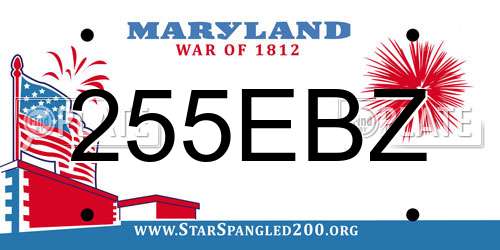 255EBZ Maryland License Plate
