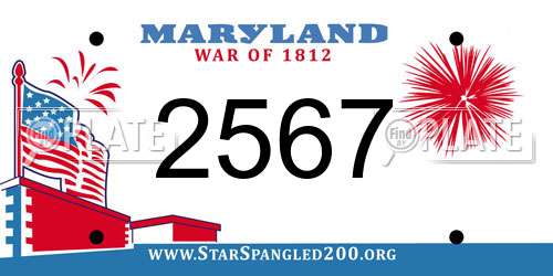 2567 Maryland License Plate