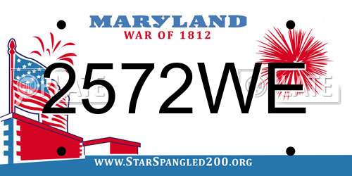 2572WE Maryland License Plate