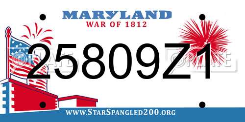 25809Z1 Maryland License Plate