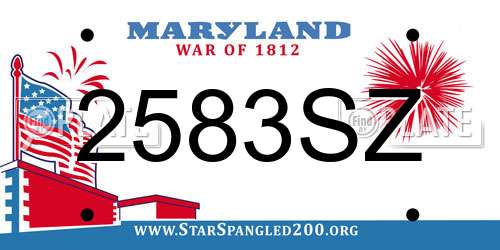 2583SZ Maryland License Plate