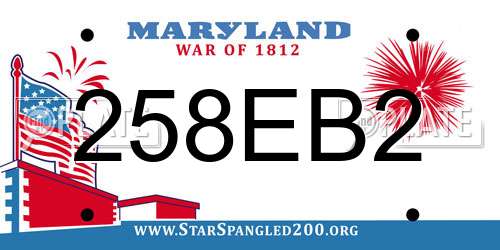 258EB2 Maryland License Plate