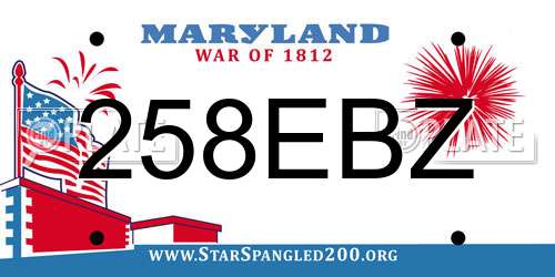 258EBZ Maryland License Plate