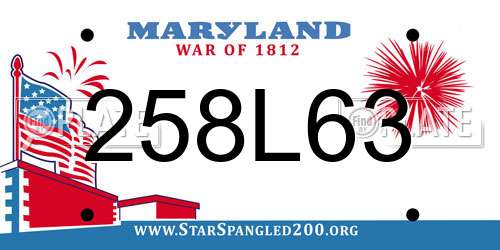 258L63 Maryland License Plate